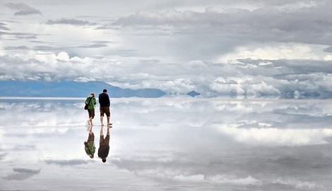 Reflective Salt Flats in Bolivia