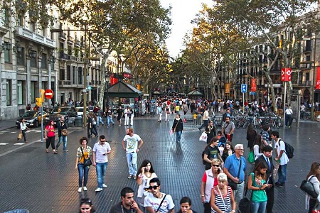 La Rambla in Barcelona, Spain